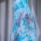 ✨Girlhomeshops-Blue Tie Dye Halter Ruffle Backless High Slit Mermaid Evening Dress gh10019