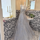 Light Grey Spaghetti Strap Waist-Cinched Full Flared Skirt Elegant Luxury Romantic Dress, Wedding Gown gh7679