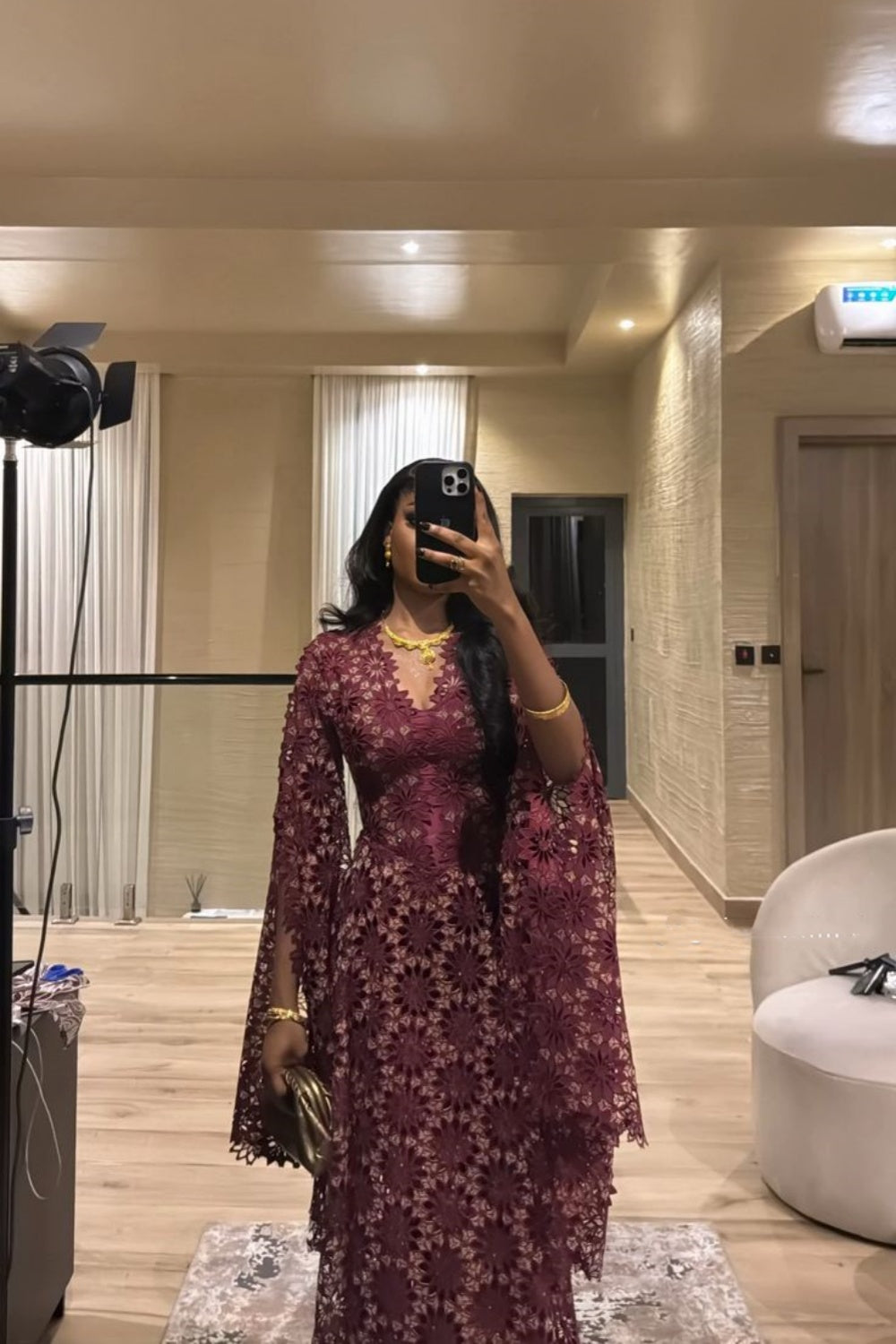 Robe de mariée/de soirée à manches longues neuve gh6533