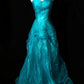 Robe de soirée longue bleue en tulle pour adulte, élégante et douce, gh4471
