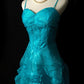 Robe de soirée longue bleue en tulle pour adulte, élégante et douce, gh4471