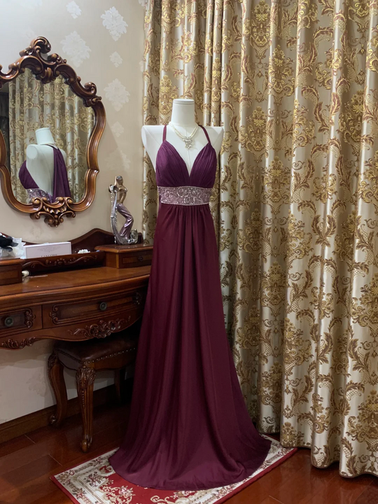 Magenta Halter Sexy & Elegant Prom Gown, Evening Formal Dress gh7241