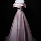 Dusty Mint Green Off-Shoulder Waist-Cinched Fitted Full Flared Long Evening Dress, Fairy Gown, Romantic Gown gh7470