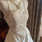 Ivory Spaghetti Strap Waist-Cinched Voluminous Skirt Prom Gown, Birthday Party Dress, Wedding Bridal Gown gh7271