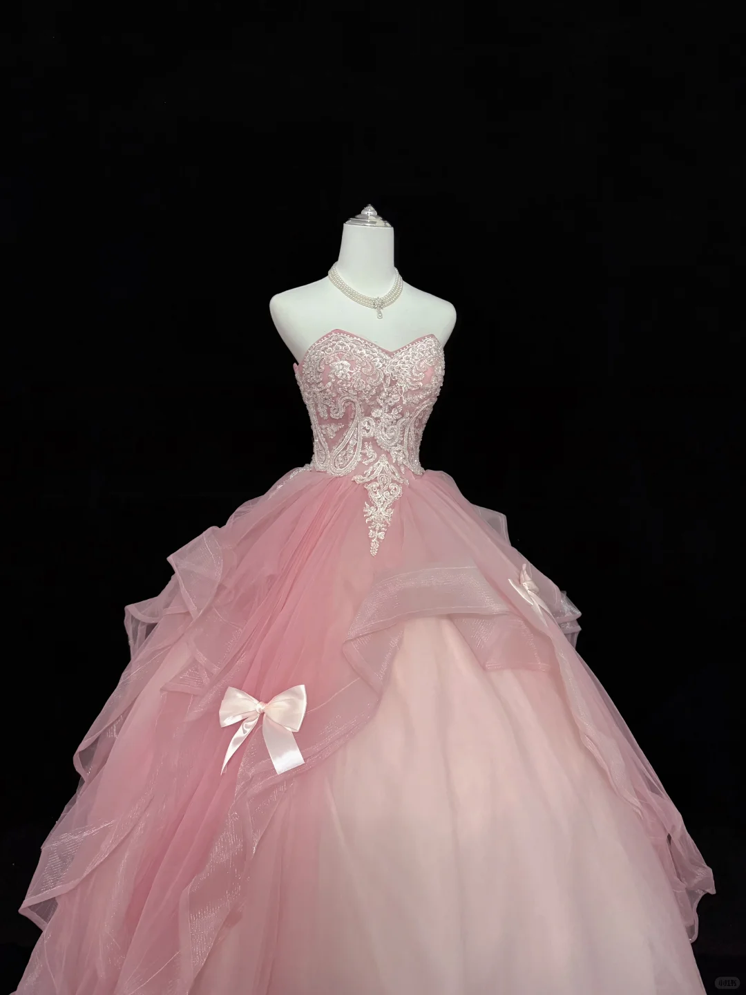 Blush Pink Strapless Embroidered Cinched Waist Voluminous Princess Skirt Romantic Dress, Wedding Gown gh7920