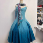 Light Blue Camisole Fitted Slim Retro Gradient Evening Gown gh7141