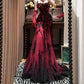 Burgundy Mysterious Red Rose Gorgeous Exquisite Lace Tulle Long Floor-Length Trailing Ball Gown Evening Gown gh4253