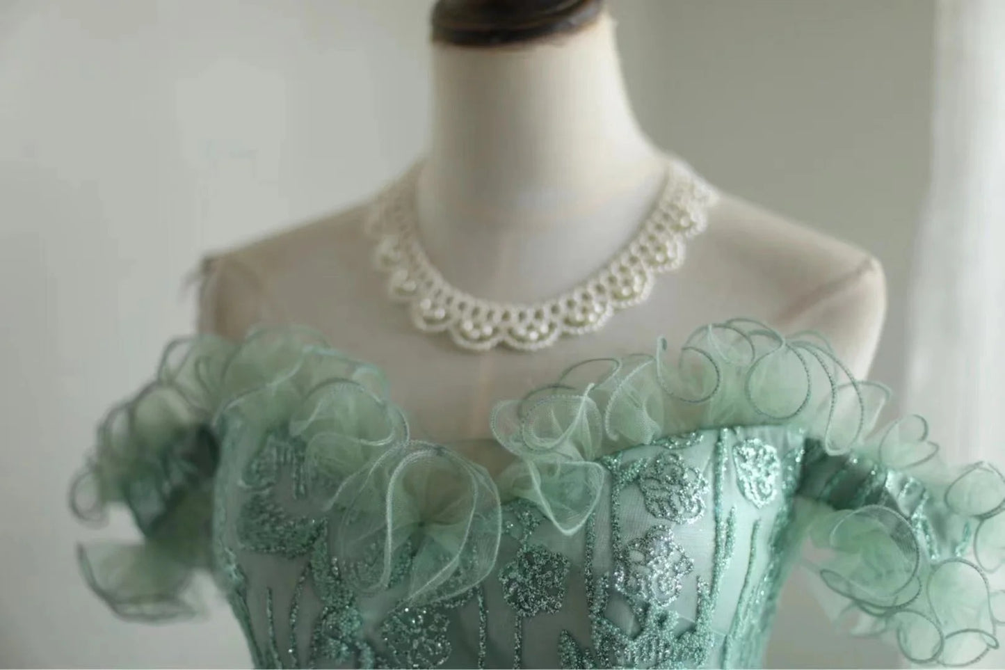 Green girl cute one shoulder flower bud print short princess dress adult birthday party homecoming dress gh4325