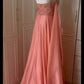 ✨Robe de soirée longue en mousseline de soie rose fantaisie déesse grecque gh4269