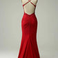 Blau/Grün/Rot Exquisite Glänzende Elegante Satin Lange Meerjungfrau Fit Bodenlangen Ballkleid Abendkleid Ballkleid gh4202