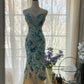 Blaues, wunderschönes, glänzendes, exquisites, perlenbesetztes, langes Chiffon-Tüll-Pailletten-Ballkleid, Abendkleid, Partykleid, Geburtstagskleid, Verabredungskleid, gh4162
