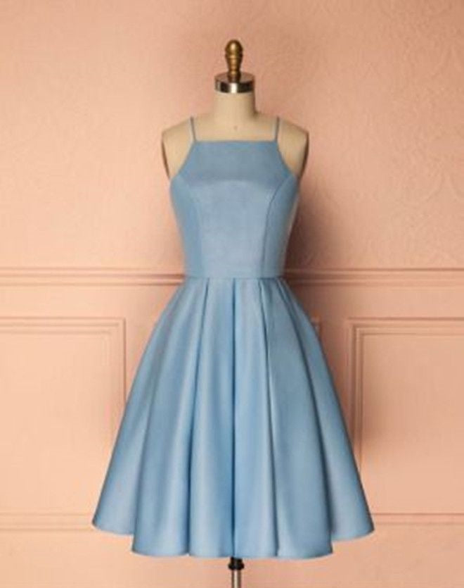 Blau/lila/rot süßes kurzes Satin-Ballkleid Homecoming-Kleid Geburtstagsparty-Kleid gh805