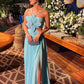 Blue suspender waist chiffon fashion unique design long evening dress party dress gh3109