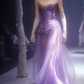 ✨Girlhomeshops-Strapless Purple Shimmer Ombre Tulle Mermaid Prom Gown gh10203