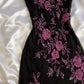 Black Retro Elegant A-line Strap Long Lace Ball Gown Evening Dress Birthday Party Dress gh3154