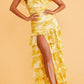 Girlhomeshops-Yellow sexy elegant floral ruffle long chiffon garden party dress wedding guest gown gh5205