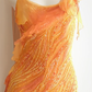 Women Orange Ombre Long Formal Dress Spaghetti Straps Cowl Neck Hand-Beaded Flowy Ruffle Chiffon Mermaid Evening Gown gh9579
