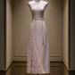 ✨Girlhomeshops-Lavender Lace Embroidery Tassel Qipao Cheongsam gh10468