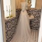 White Strapless Embroidered Waist-Cinched Slim Elegant Romantic Dress, Wedding Gown gh7655