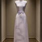 ✨Girlhomeshops-Lavender High Collar Printed Cheongsam Dress with 3D Flowers gh10419