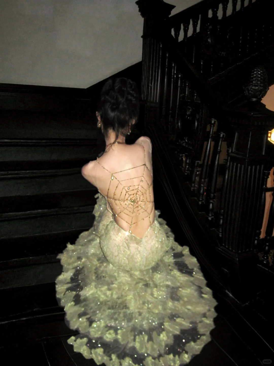 Light Green Spaghetti Strap Rhinestone Fitted Waist Slim Mermaid Prom & Evening Party Dress gh8505