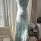 Hellblaues, wunderschönes, funkelndes, modisches, elegantes, exquisites, perlenbesetztes, langes Chiffon-Ballkleid mit Feenmotiv, Abendkleid für Geburtstage/Hochzeitsgäste/Urlaubspartys, Ballkleid, Valentinstags-Date-Kleid, gh4036