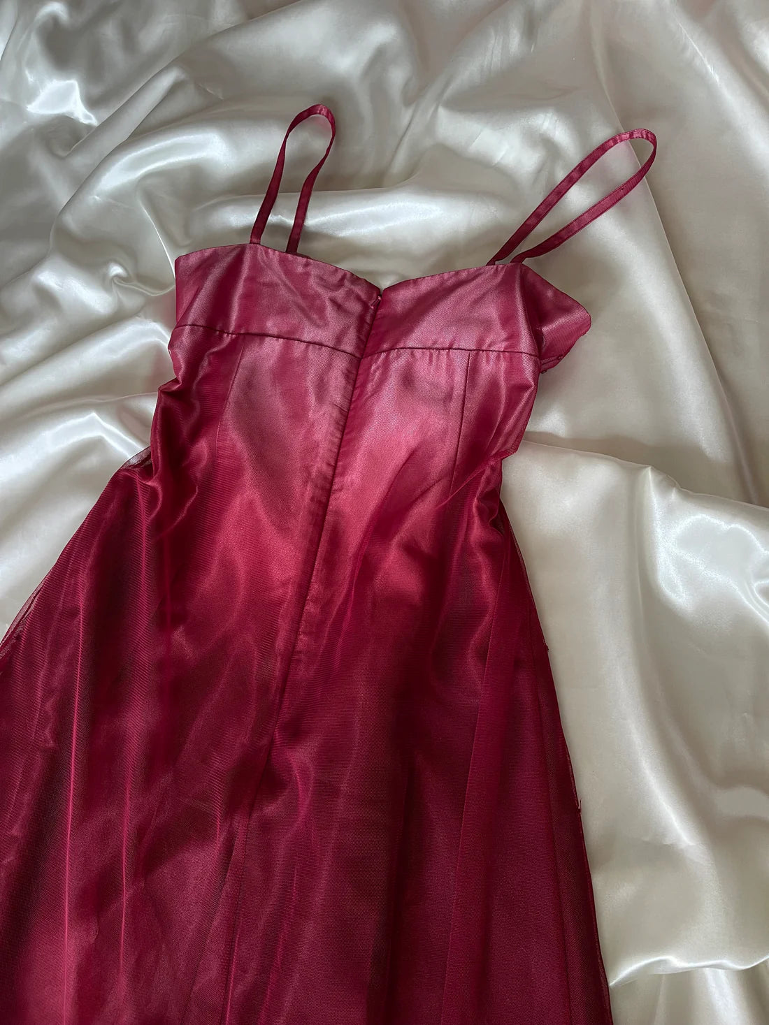 Girlhomeshops--Red exquisite floral beaded fashion long tulle prom dress graduation dress gh5521