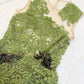 girlhomeshops-Olive Green Lace and Chiffon Paneled Sleeveless Midi Dress gh6311
