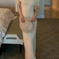 Off-the-Shoulder Satin Slim Maxi Dress, Elegant Date Night Gown gh7066