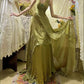 Green Vintage Elegant Butterfly Fashion Long Ruffled Satin Prom Dress Evening Gown Graduation Gown gh4258
