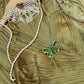 Green Vintage Elegant Butterfly Fashion Long Ruffled Satin Prom Dress Evening Gown Graduation Gown gh4258