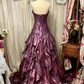 Robe de bal longue en tulle à volants, élégante et raffinée, style vintage, ornée de perles exquises (gh4158).