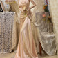 Morandi light pink floral long satin ball gown evening dress party dress gh4489