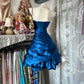 girlhomeshops-Blue Satin Back-To-School Dress, Short Birthday Dress gh6233