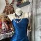girlhomeshops-Blue Satin Back-To-School Dress, Short Birthday Dress gh6233