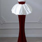 Burgundy Fashion Elegant Mermaid Off-shoulder Long Slim Velvet prom dress Evening Dress Party Dress gh3574