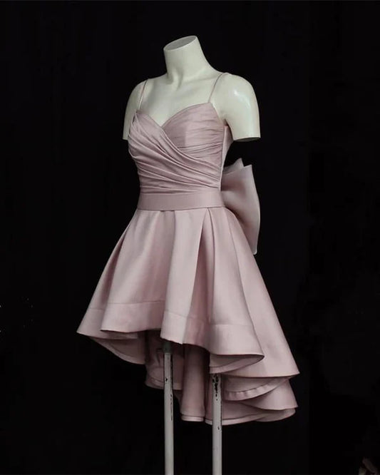 girlhomeshops--Stylish And Simple Short Satin Homecoming Dress gh5632