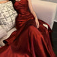 Robe de soirée longue à volants, style chic bordeaux/vert, gh4318