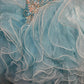 Blue gorgeous beaded long tulle organza ball gown evening dress gh4431