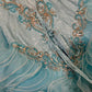 Blue gorgeous beaded long tulle organza ball gown evening dress gh4431
