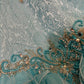 Blue gorgeous beaded long tulle organza ball gown evening dress gh4431