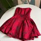 Black/Red/White Fashion Short Satin Princess Dress Homecoming Dress Birthday Party Dress Cocktail Party Dress Evening Dress Prom Dress Evening Dress gh3970