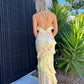 Yellow fashion elegant layered tulle long ball gown backless mermaid slim fit evening gown party dress gh2797