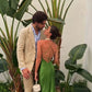 Green Simple Elegant Backless Lace Up Long Satin Prom Dress Evening Dress Party Dress Wedding Guest Dress gh3587