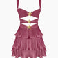 Pink Fashion Shiny Cute Ruffle Short Chiffon Homecoming Dress Birthday Holiday Party Dress gh4849