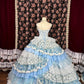 Blaues, florales, süßes, elegantes, langes Ballkleid aus Satin-Tüll gh4769
