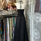 Robe de soirée longue en mousseline de soie et tulle, dos nu, style vintage, noire et rouge, gh4244