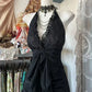 Robe de soirée longue en mousseline de soie et tulle, dos nu, style vintage, noire et rouge, gh4244