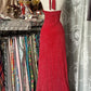 Robe de soirée longue en mousseline de soie et tulle, dos nu, style vintage, noire et rouge, gh4244