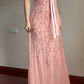 Sweet Element Style Spaghetti Strap Strapless Gown | Pink-Purple Tulle Beaded Maxi Dress for Engagement Luxury Party Bachelorette Gathering gh6433